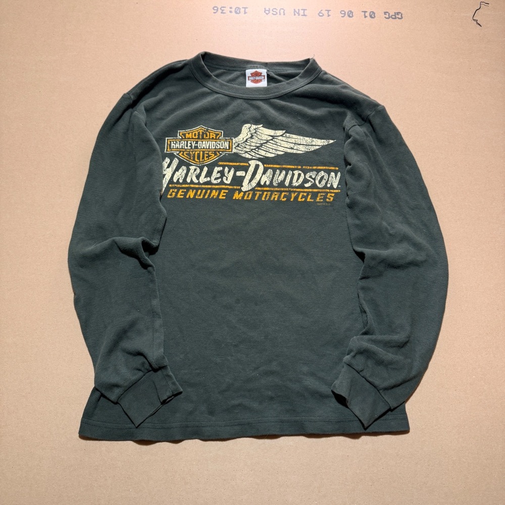 Vintage Harley-Davidson Long Sleeve Shirt Medium Black Good New Orleans Biker